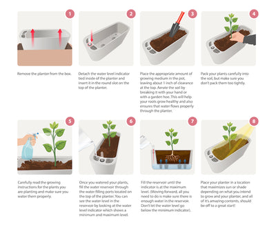 Self watering planter setup instructions